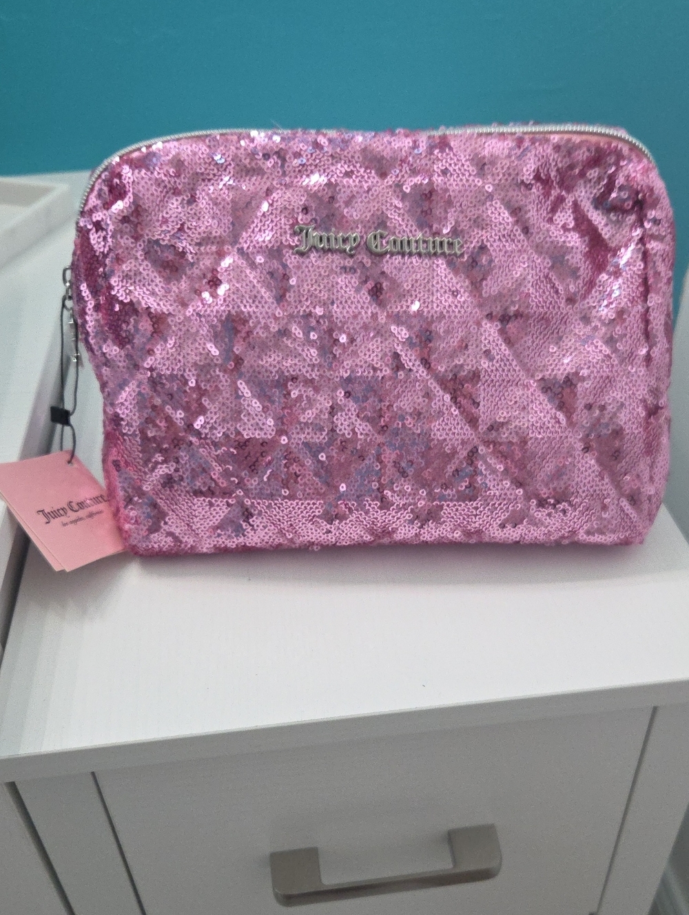 Juicy Couture Pink Sequin Cosmetic Pouch